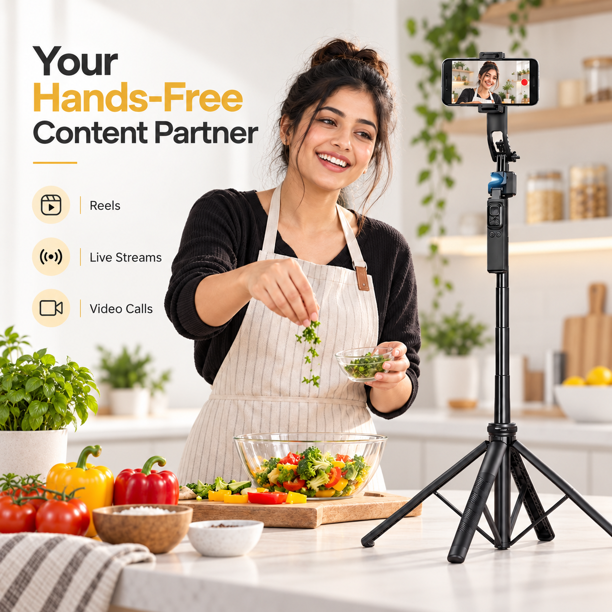 Xmount Extendable Selfie Stick Tripod with Phone Holder